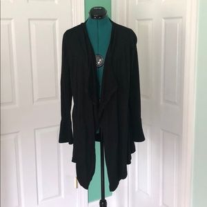 Draped open cardigan